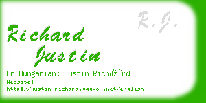 richard justin business card